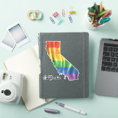 Sticker Rainbow Flag California CA State Outline (Couverture iPad)