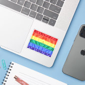 Sticker Rainbow Flag Gay pride LGBTQ L'amour LGBT (Ordinateur portable avec iPhone)