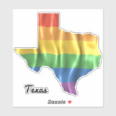 Sticker Rainbow Flag Texas TX State Outline (Feuille)