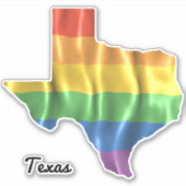 Sticker Rainbow Flag Texas TX State Outline (Devant)
