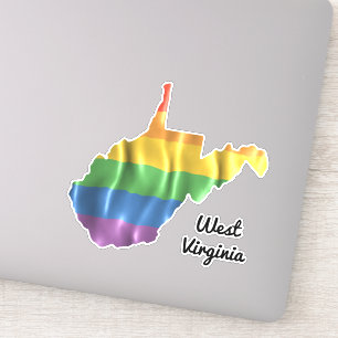 Sticker Rainbow Flag West Virginia WV State Outline