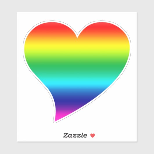 Sticker Rainbow Heart pride lgbtq lgbt flag (Feuille)