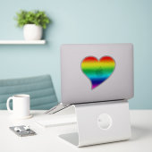 Sticker Rainbow Heart pride lgbtq lgbt flag (Ordinateur portable sur le bureau)