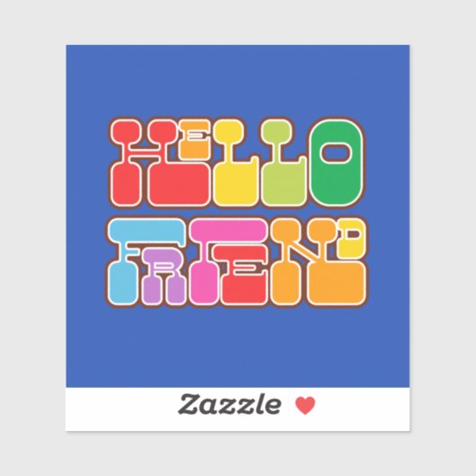 Sticker Rainbow Hello Friend (Feuille)