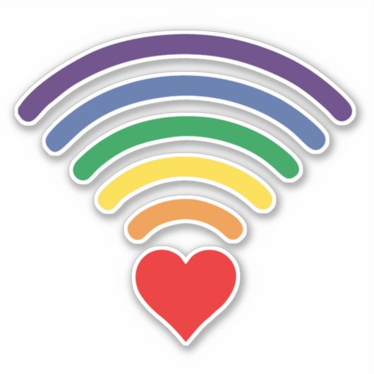 STICKER RAINBOW LOVE WIFI (Devant)