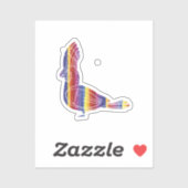 Sticker Rainbow Macaw (Feuille)