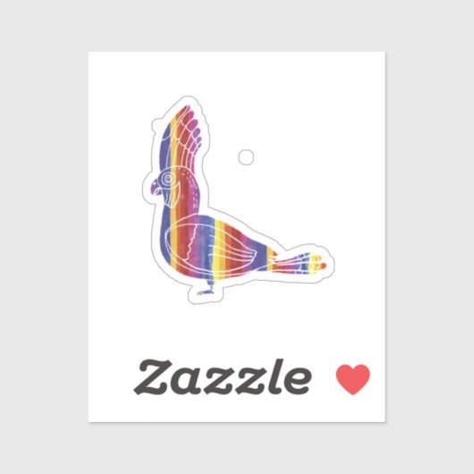 Sticker Rainbow Macaw (Feuille)