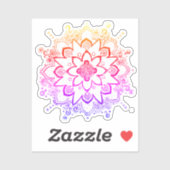 Sticker Rainbow Mandala (Feuille)