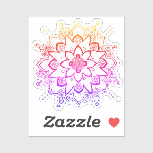 Sticker Rainbow Mandala (Feuille)