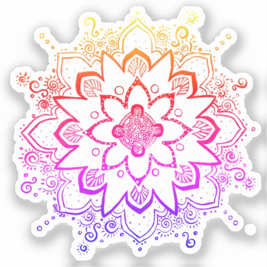 Sticker Rainbow Mandala (Recto)
