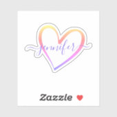 Sticker Rainbow Ombre Calligraphie Nom de la police (Feuille)