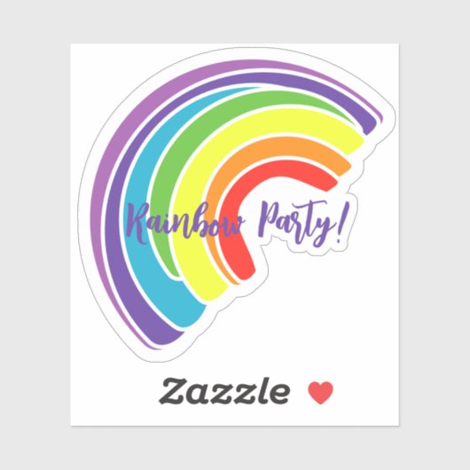 Sticker Rainbow Party Favoriser (Feuille)