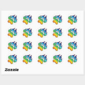 Sticker Rainbow Paw (Feuille)