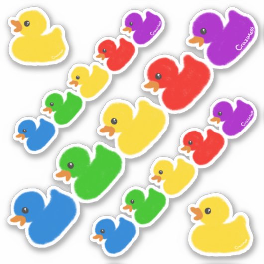 Sticker Rainbow Rubber Ducks (Devant)