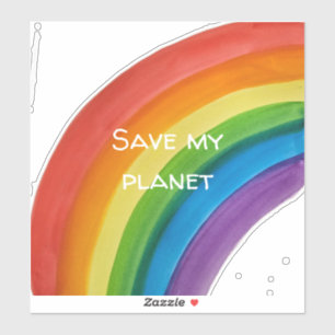 Sticker RAINBOW Sauvegarder ma planète (personnalisable)