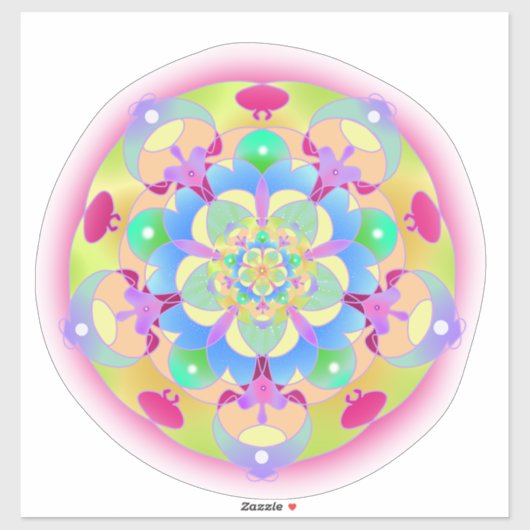 Sticker Rainbow Song Mandala (Feuille)