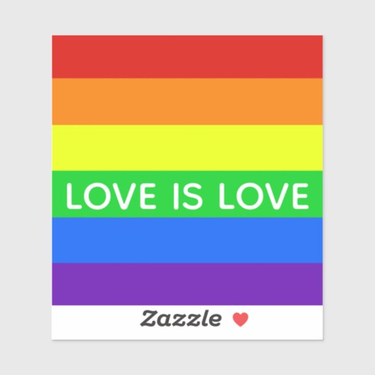 Sticker Rainbow Striped Love is Love Gay pride LGBTQ (Feuille)