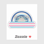 Sticker Rainbow Teaching est un travail de coeur (Feuille)