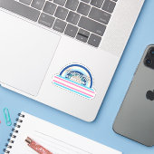 Sticker Rainbow Teaching est un travail de coeur (Ordinateur portable avec iPhone)