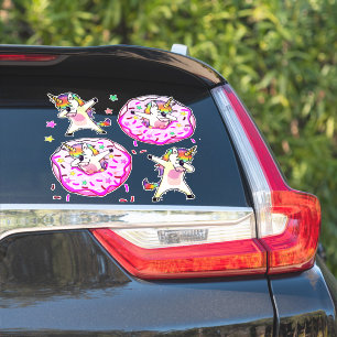 Sticker Rainbow Unicorns Dab Dance Donut Party