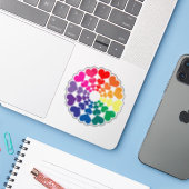 Sticker Rainbow Valentine Hearts in a Circle (Ordinateur portable avec iPhone)