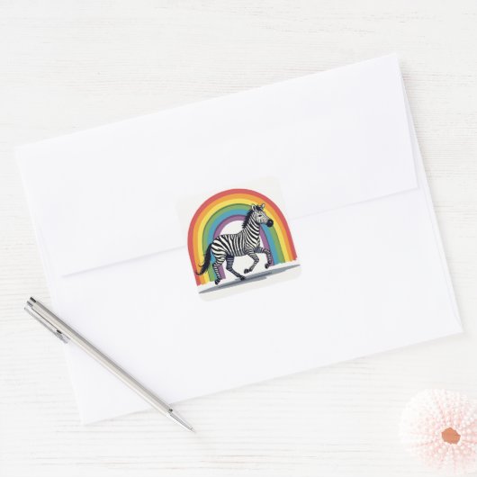 Sticker Rainbow Zebra (Enveloppe)