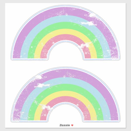 Sticker Rainbows rétro (Feuille)