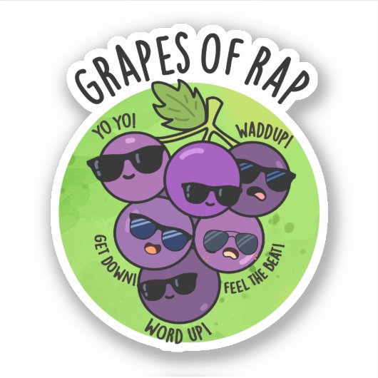 Sticker Raisins De Rap Funny Fruit Pun (Devant)