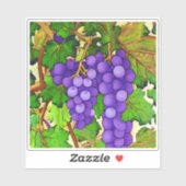 Sticker Raisins pourpres sur un Grapevine (Feuille)