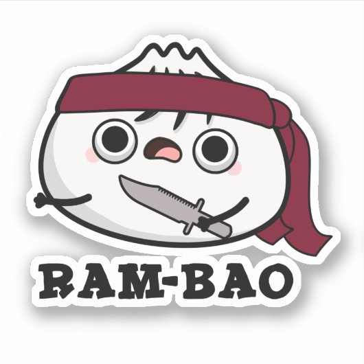 Sticker Ram-bao Drôle Soldat Dimsun Pun (Devant)