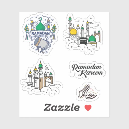 Sticker Ramadan Kareem calligraphie arabe (Feuille)