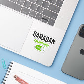 Sticker Ramadan : Mode de jeûne activé (Ordinateur portable avec iPhone)