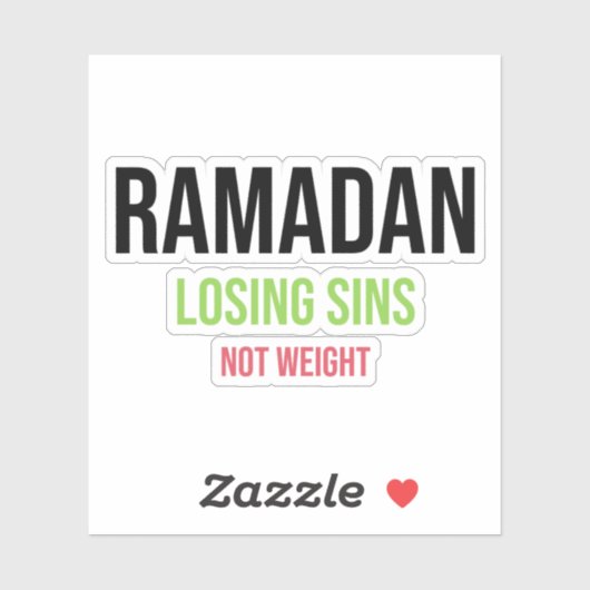 Sticker Ramadan Perdre des péchés pas de poids (Feuille)