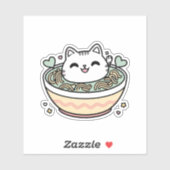 Sticker Ramen Cat - Cute Kawaii (Feuille)