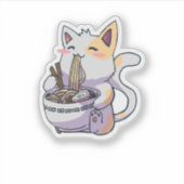 Sticker Ramen mangeant des chats (Devant)