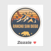 Sticker Rancho San Diego, Californie (Feuille)