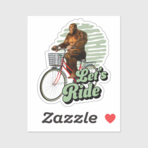 Sticker Randonnée à vélo dans la forêt de Sasquatch