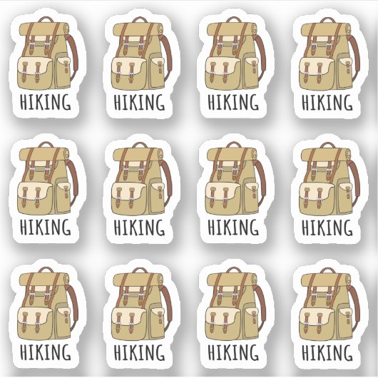 Sticker Randonnée Backpacks Trip Mountain Escalade Planner (Devant)