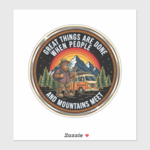 Sticker Randonnée Bigfoot - Quand les gens et les montagne