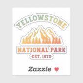 Sticker Randonnée du parc national Gradient Yellowstone (Feuille)