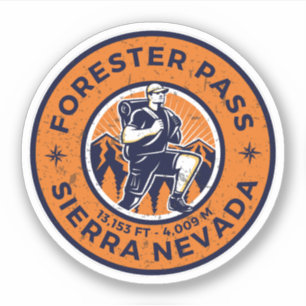 Sticker Randonnée Forster Pass, sentier californien sierra