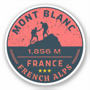 Sticker Randonnée Mont Blanc aventure française- Monte Bia