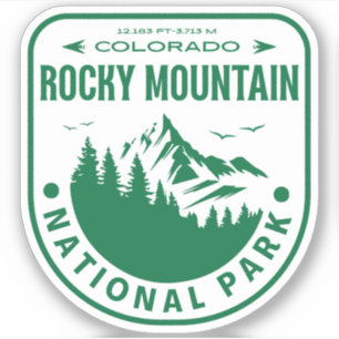 Sticker Randonnée rétro dans le parc national de Rocky Mou