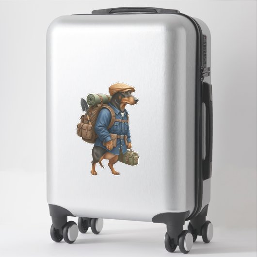 Sticker Randonneur teckel  (Sur valise)