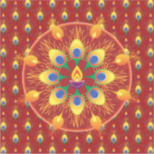 Sticker Rangoli de plumes de paons sur le motif (Devant)