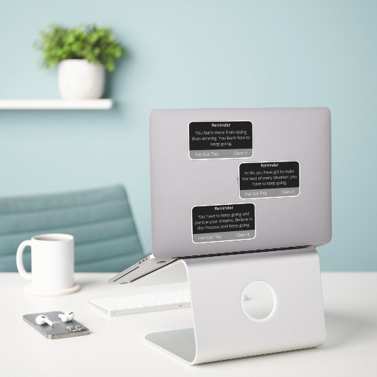 Sticker Rappel Condolence Funérailles Continuez à soutenir (Ordinateur portable sur le bureau)