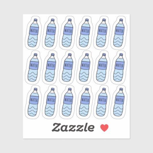 Sticker Rappel de bouteille d'eau Hydratation Rappel de su (Feuille)