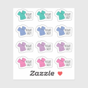 Sticker Rappel de nuit Infirmière Médecin Tenue de travail