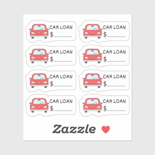 Sticker Rappel de prêt automobile Planificateur Bujo de su (Feuille)