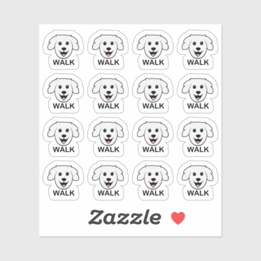 Sticker Rappel de promenade de chien Collier Exercice Bujo (Feuille)